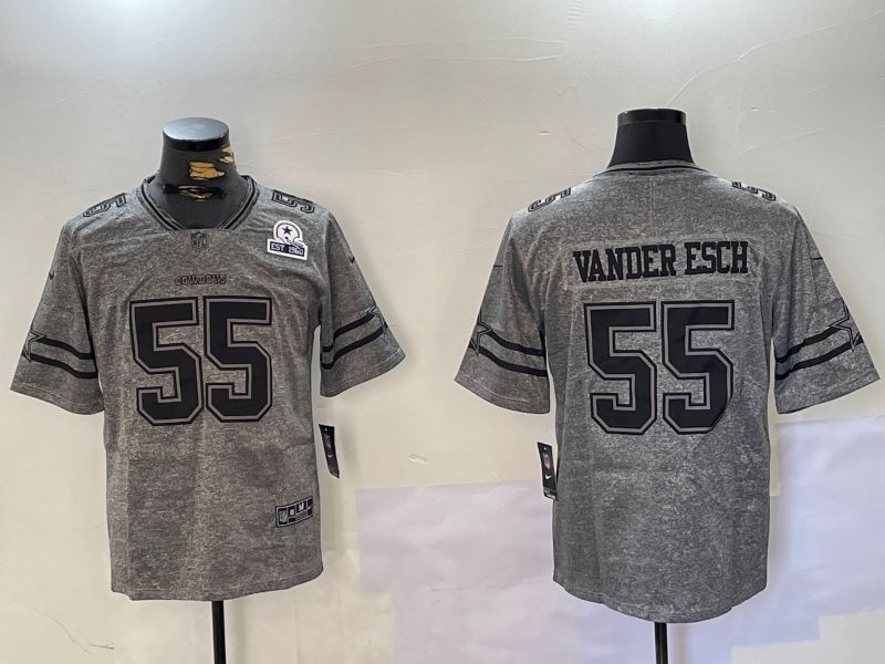 Men Dallas Cowboys 55 Vanderesch Grey 2024 Nike Limited NFL Jersey style 4